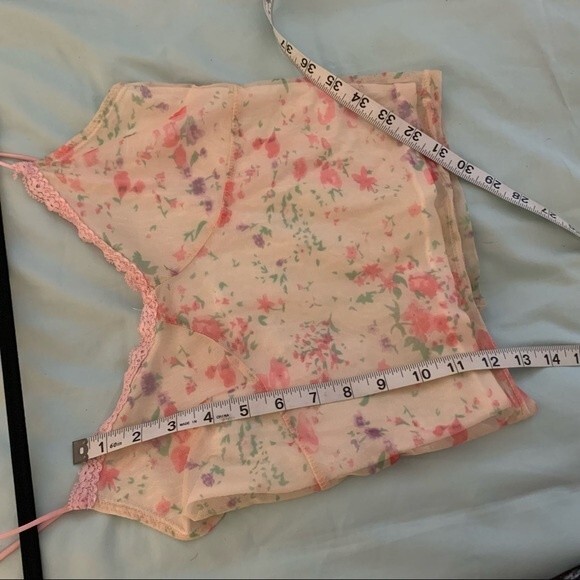 Pink Floral Lacey Watercolor Pastel Sweetheart Cami size Small - Picture 6 of 6